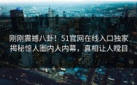 刚刚震撼八卦！51官网在线入口独家揭秘惊人圈内人内幕，真相让人瞠目