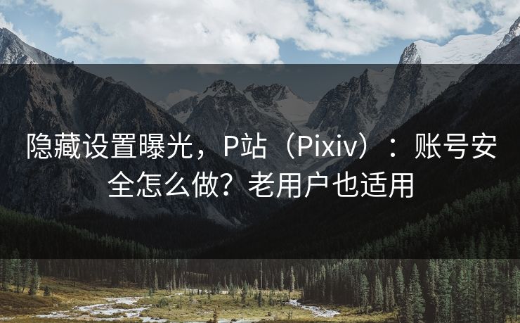 隐藏设置曝光,P站(Pixiv):账号安全怎么做?老用户也适用 隐藏设置曝光,P站(Pixiv):账号安全怎么做?老用户也适用